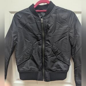 Uniqlo cropped bomber jacket black size small